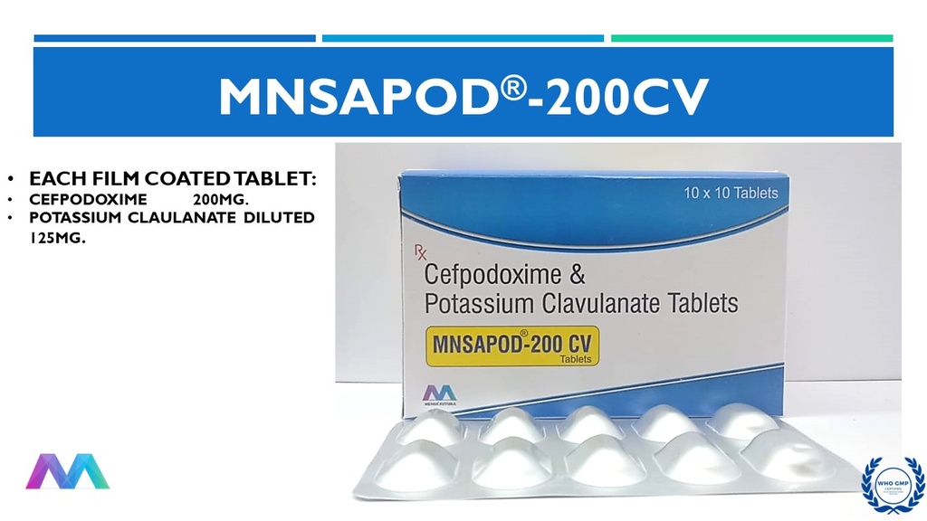 Cefpodoxime 200 mg + Clavulanate Acid 125 mg Tablet