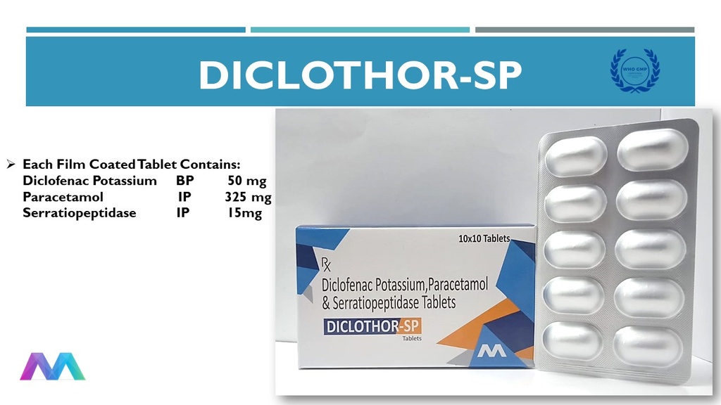 Diclofenac 50 Mg + Paracetamol 325 Mg + Serratiopeptidase 10 Mg 
