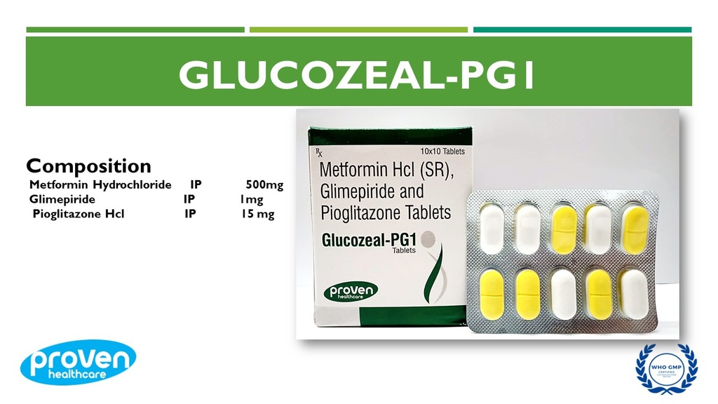 Metformin SR 500mg + Glimepiride 1mg + Pioglitazone 15mg | Tablet