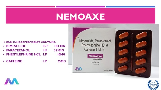 Nimesulide 100mg +Paracetamol 325mg + Phenylephrine HCl 10mg + Caffeine 25mg | Tablet