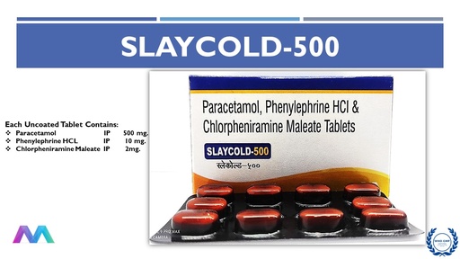 Paracetamol 500 mg, Phenylephrine 10 mg and Chlorpheniramine 2 mg | Tablet