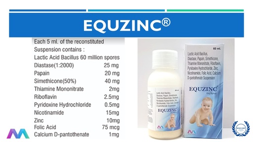 Zinc Gluconate 20 mg + Lactobacillus 40 million spores + Fructo Oligosaccharides 100 mg | Dry Syrup
