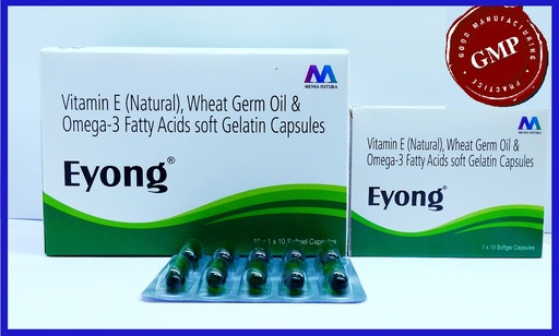 Natural Vit-E 400mg + Omega 3 Fatty Acid 30mg + Wheat Germ Oil 100 mg | Softgel Capsules