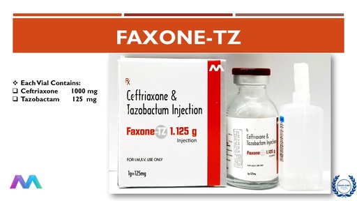 Ceftriaxone 1000 Mg + Tazobactam 125 Mg | Injection