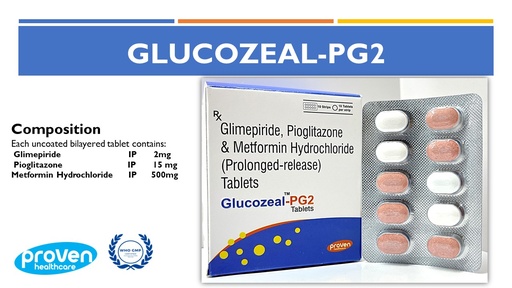 Metformin SR 500mg + Glimepiride 2mg + Pioglitazone 15 mg | Tablet