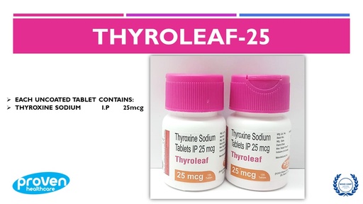 Thyroxine Sodium IP 25mcg | Tablets 