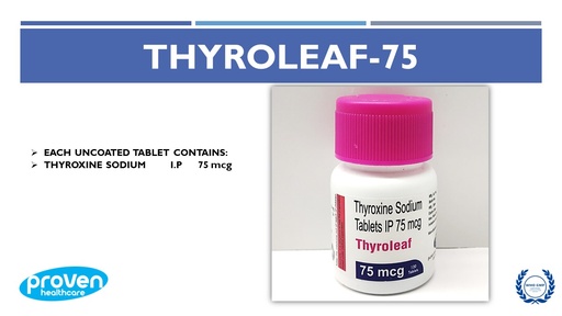 Thyroxine Sodium IP 75 mcg | Tablet