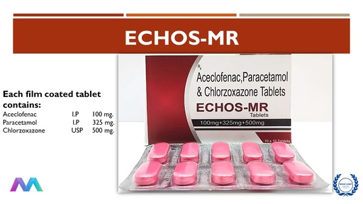 Aceclofenac 100 Mg + Paracetamol 325 Mg + Chlorzoxazone 500 Mg 