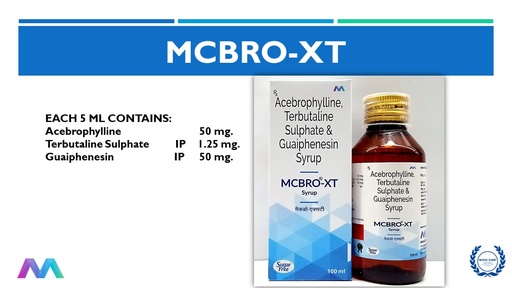 Acebrophylline 50 mg +Terbutaline Sulphate 1.25 mg+ Guaiphenesin 50 mg | Syrup