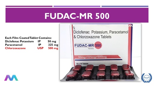 Diclofenac 50 Mg + Paracetamol 325 Mg + Chlorzoxazone 500 Mg