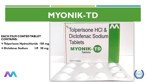Tolperisone 150 mg + Diclofenac 50 mg