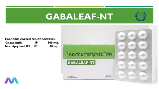 Gabapentin 400 Mg + Nortriptyline 10 Mg | Tablet