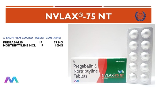 Pregabalin 75 Mg + Nortriptyline 10 Mg | Tablet