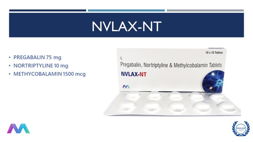 Pregabalin 75 Mg + Methylcobalamin 1500 Mcg + Nortriptyline 10 Mg | Tablet